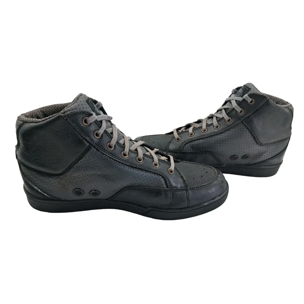 RSD Shoes Mens Size 11 Black Leather High Top Motorcycle Sneakers Fresno-II
